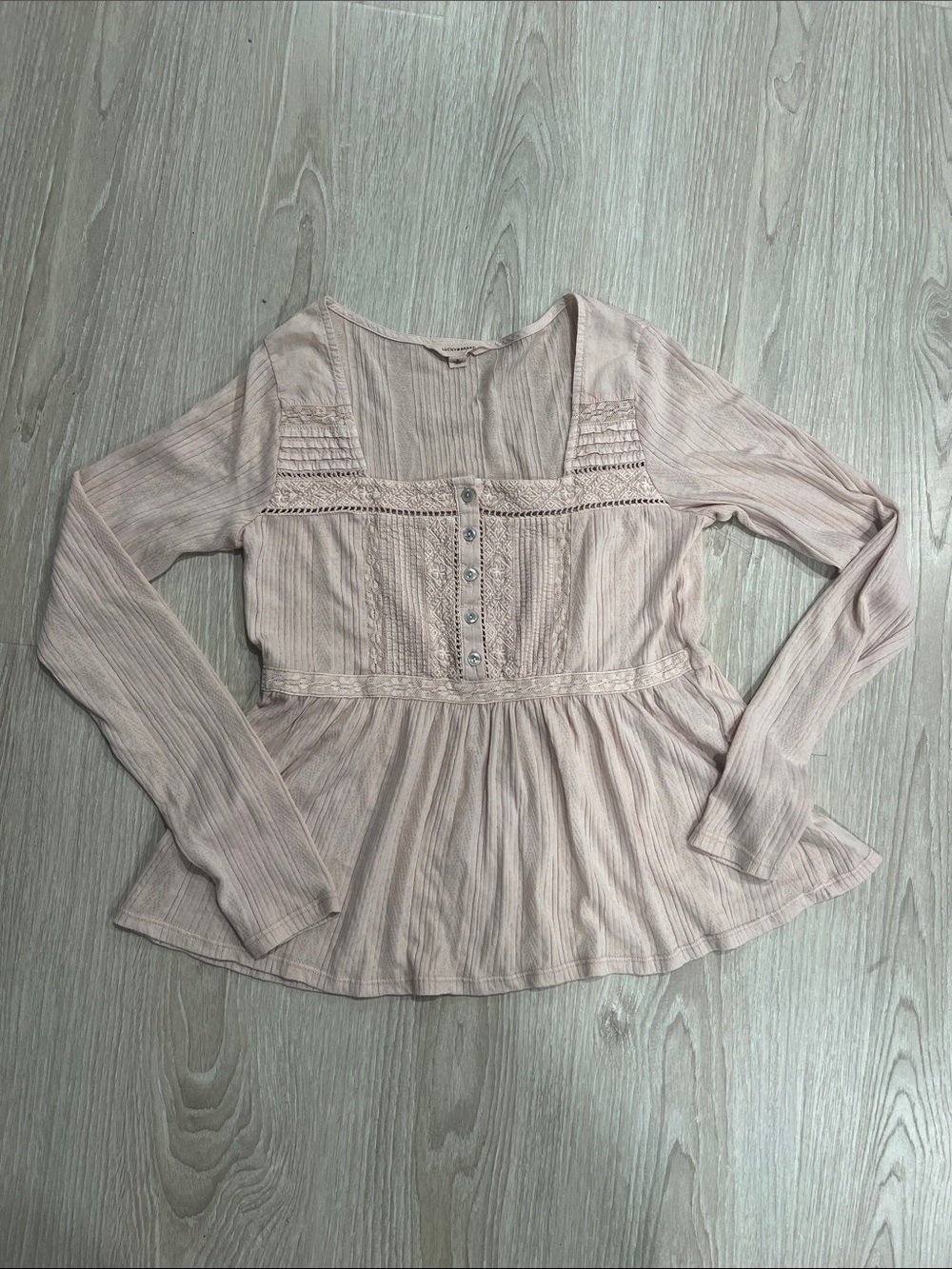 Women's Blush Peplum Long-Sleeve Top